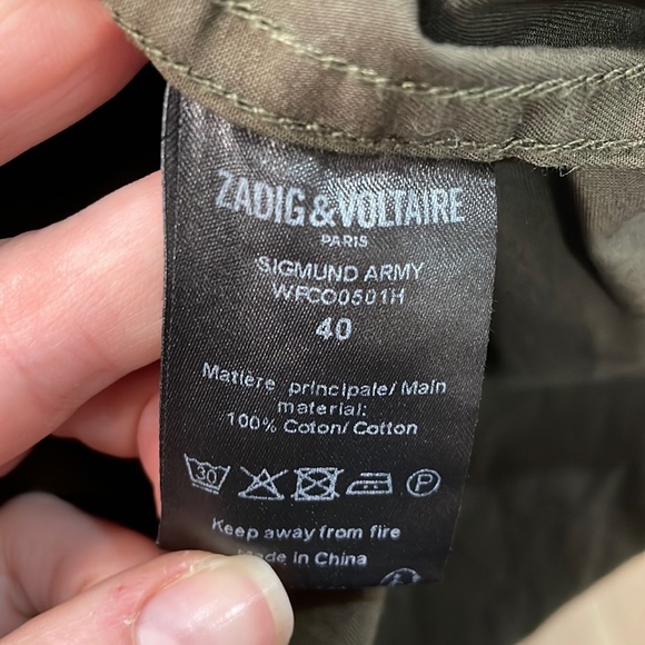 Zadig & Voltaire army green jean style shirt - Picture 5 of 11